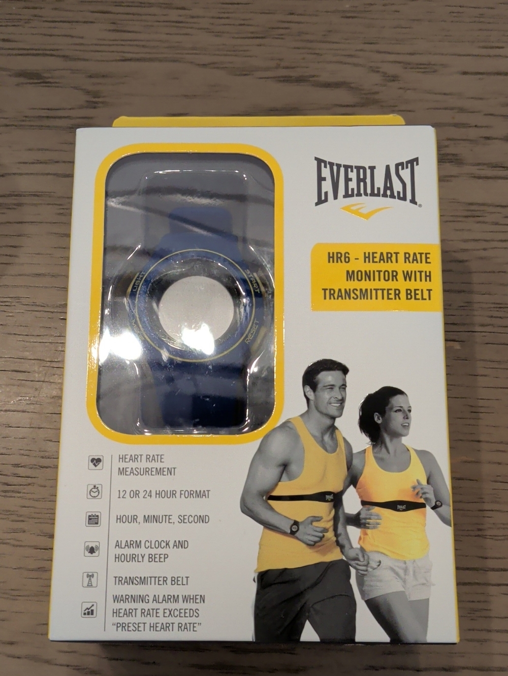 Everlast Blue and Yellow HR6 Heart Rate Monitor Watch